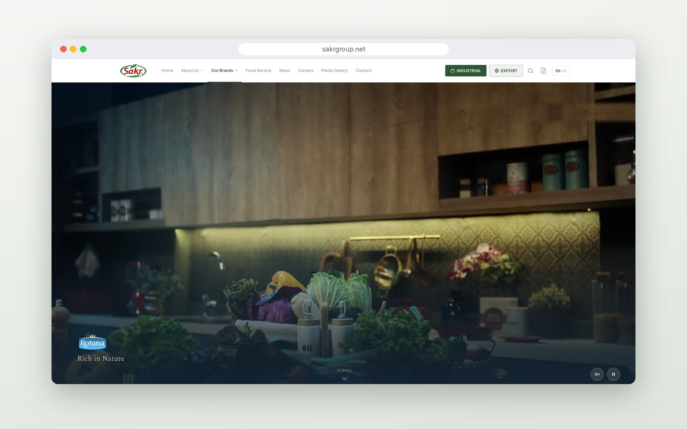 Rotana brand page opening with a full-screen brand film