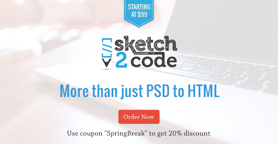 Sketch2Code logo with the slogan 'More than Just PSD to HTML'