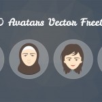 a sample of 4 of the Free avatar vectors showing human faces with hair and accessories