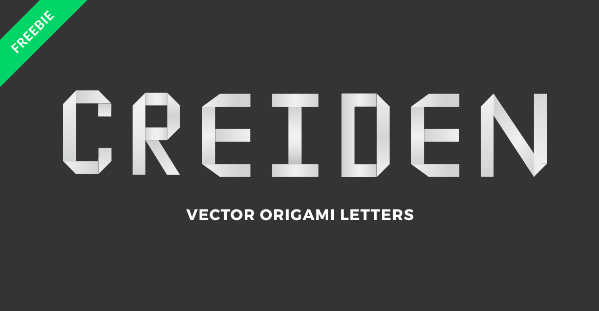 'Creiden' written using the Free Origami Letters offered in this post